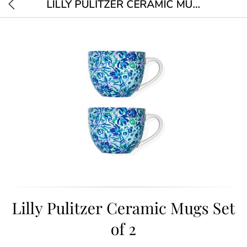 Lily Pulitzer mug set of 2